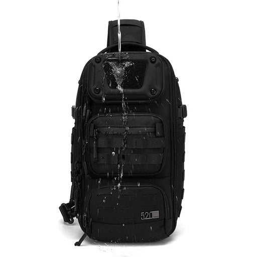 OZUKO 9912 Outdoor Men Chest Bag Waterproof Oxford Cloth 12L Tactical Crossbody Bag - Black - 2