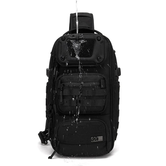 OZUKO 9912 Outdoor Men Chest Bag Waterproof Oxford Cloth 12L Tactical Crossbody Bag - Black - 2