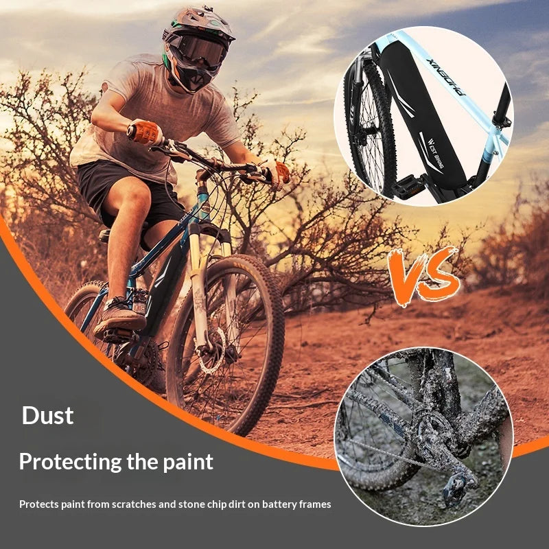 WEST BIKING YP0719307 Electric Bike Battery Protective Cover Reflective Dust-proof Sleeve for E-bike Lithium Battery - Black - 6