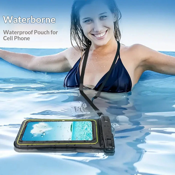 IP68 Waterproof Touch Screen Phone Pouch Underwater Floating Case for Swimming Diving Surfing - Black Gray - 5