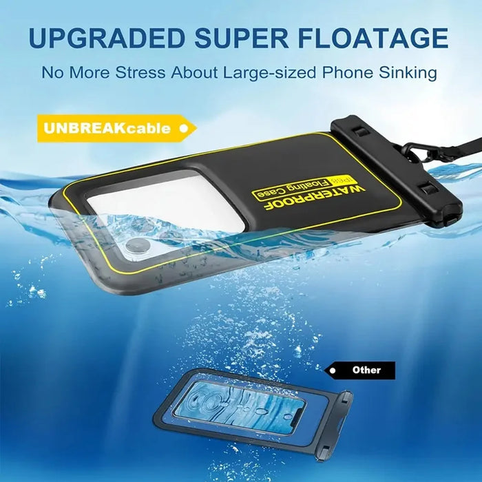 IP68 Waterproof Touch Screen Phone Pouch Underwater Floating Case for Swimming Diving Surfing - Black Gray - 6