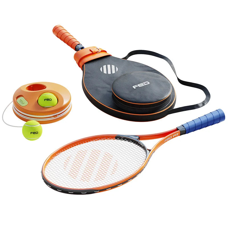 Tennis Trainer with String Single Player Practice Rebound Ball with Base High Elasticity Training Equipment - 1 Base + 2 String Tennis Balls - 1