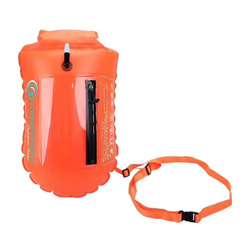20L Storage Dual Chamber Adult Swimming Float IPX7 Waterproof Phone Bag Swim Buoy Float - 802/Orange - 1