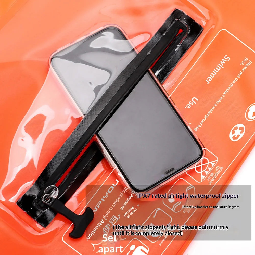 20L Storage Dual Chamber Adult Swimming Float IPX7 Waterproof Phone Bag Swim Buoy Float - 802/Orange - 3