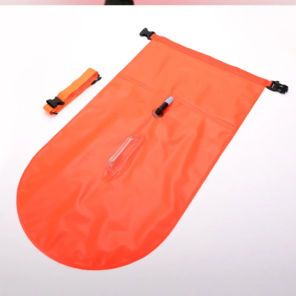 20L Storage Dual Chamber Adult Swimming Float IPX7 Waterproof Phone Bag Swim Buoy Float - 802/Orange - 4