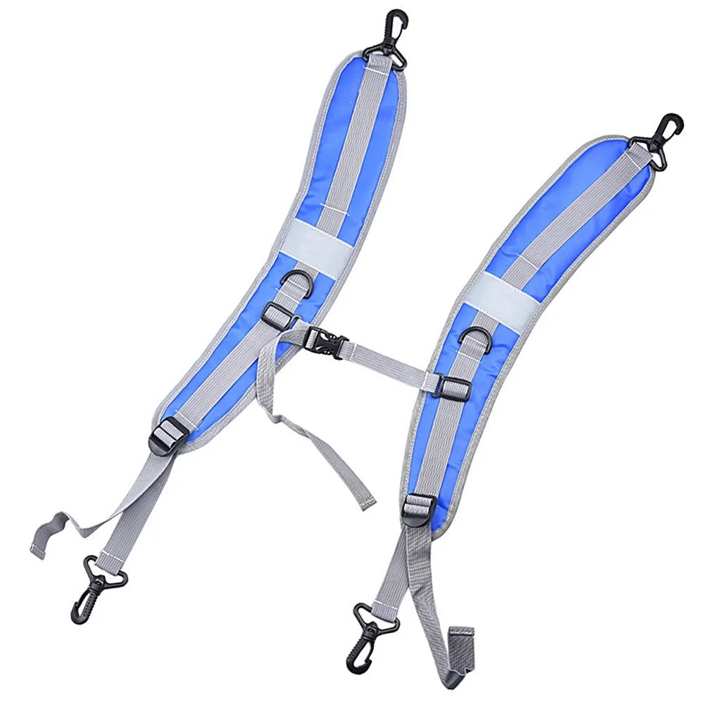 LUCKSTONE 1 Pair Adjustable Backpack Straps Replacement Shoulder Strap with D-ring - Blue - 1