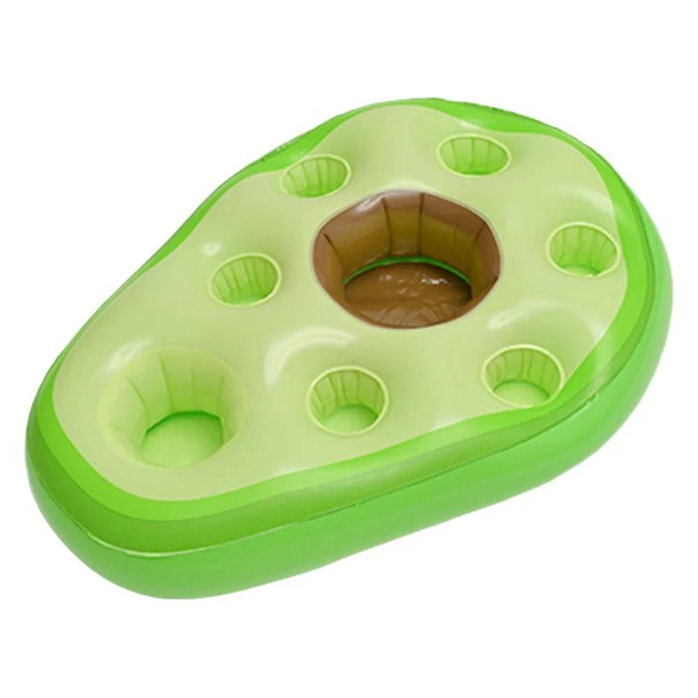 Tropical Theme Cup Holder Inflatable Drink Cooler Float Pool Bar Ice Bucket for Summer Swimming Party - Avocado - 1