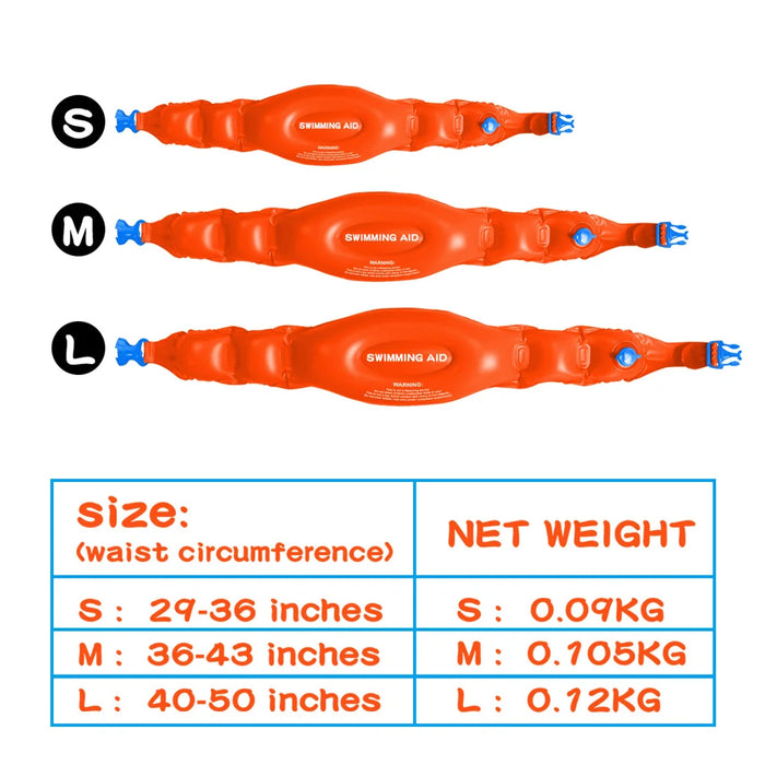 3Pcs/Set Inflatable Swimming Support Float Belt PVC Swimming Training Aid Waist Belt for Kids - S+M+L - 4