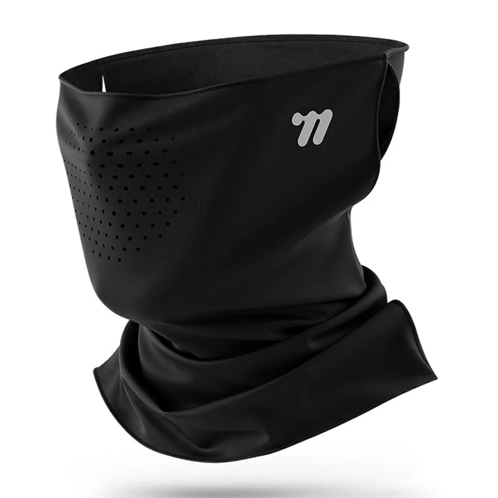 WEST BIKING YP0201496 Face Mask UPF50+ Sun Protection Ice Silk Breathable Face Cover for Cycling Running - Black - 1