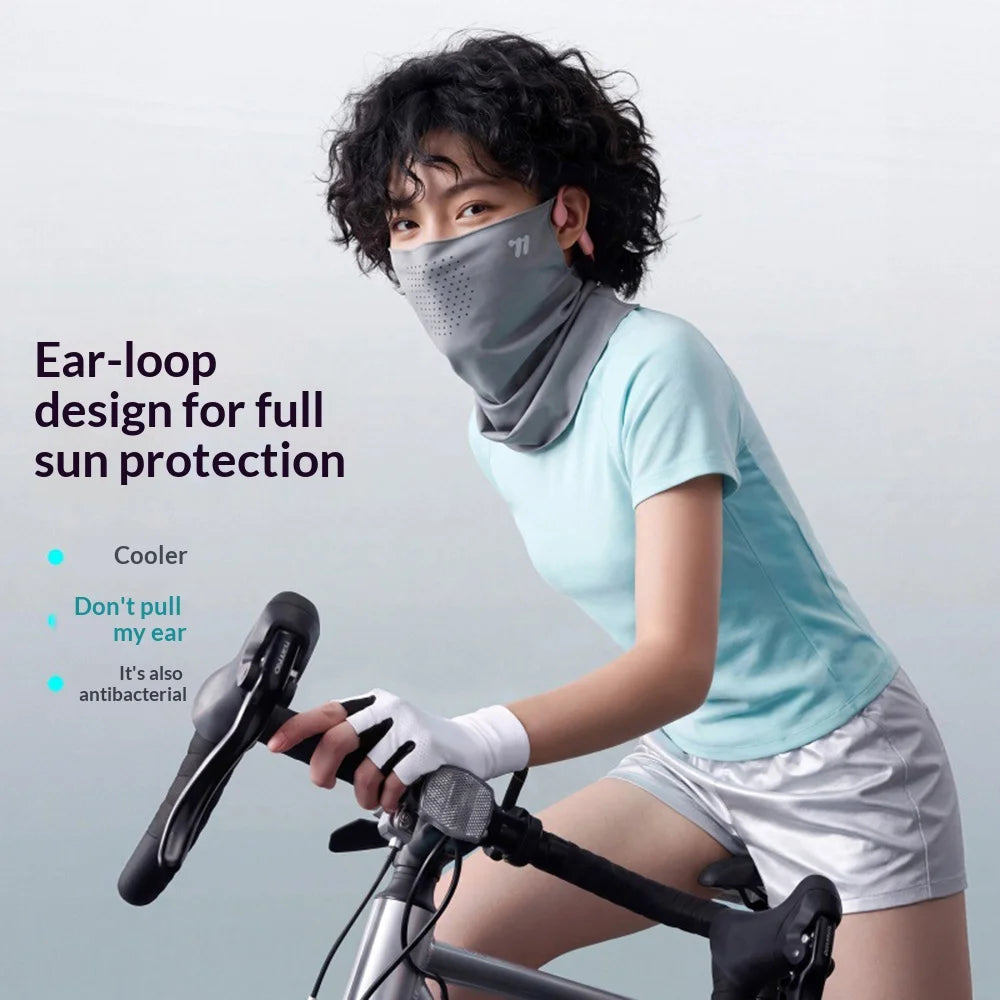 WEST BIKING YP0201496 Face Mask UPF50+ Sun Protection Ice Silk Breathable Face Cover for Cycling Running - Black - 3