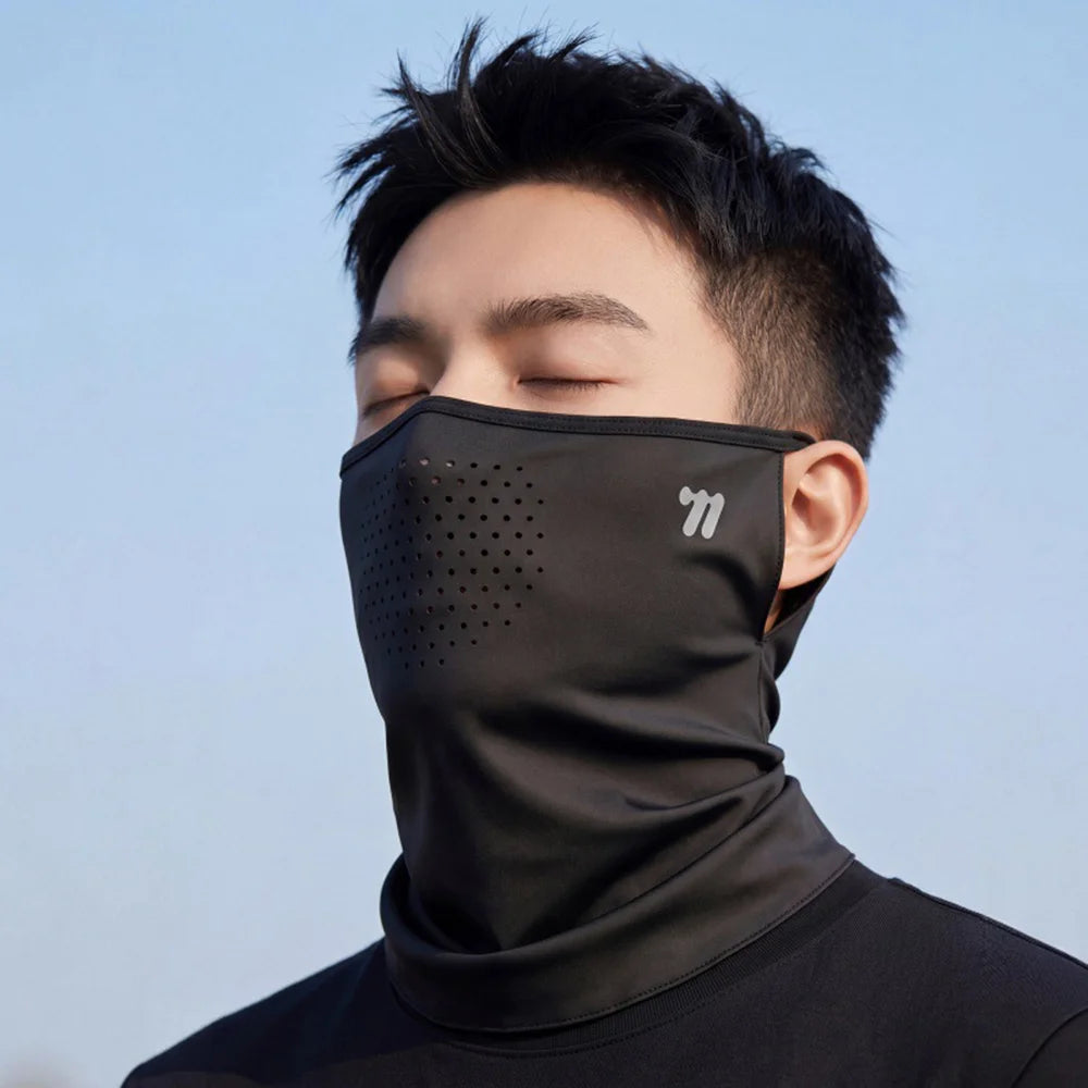 WEST BIKING YP0201496 Face Mask UPF50+ Sun Protection Ice Silk Breathable Face Cover for Cycling Running - Black - 6