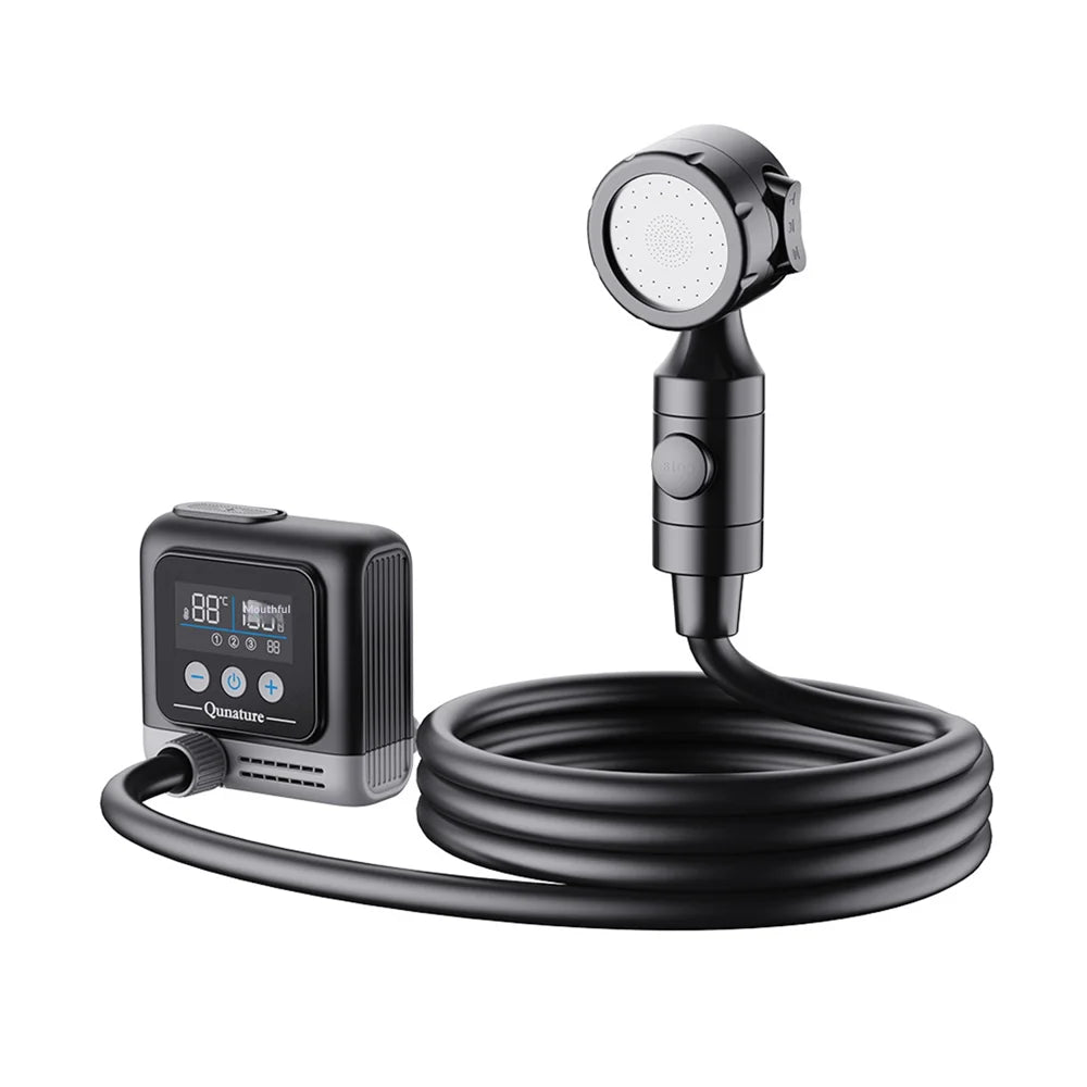 QUNATURE 60018901 Portable Electric Shower Pump 8000mAh Battery IPX8 Waterproof 3 Modes for Camping Outdoor - Black - 1