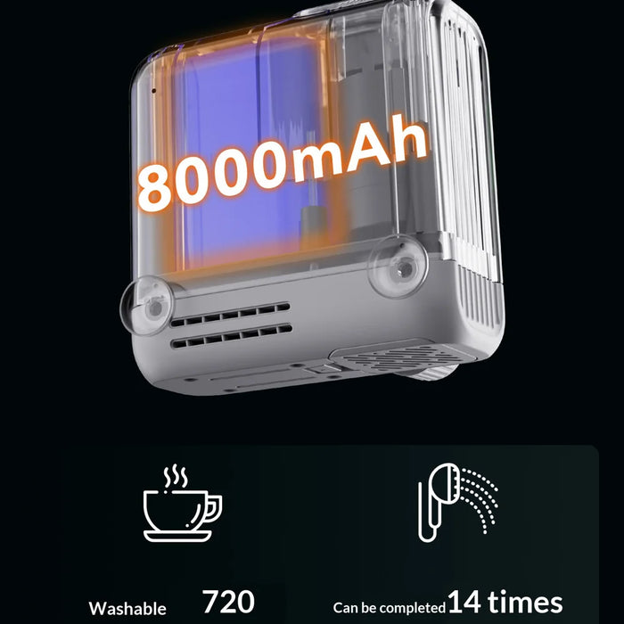 QUNATURE 60018901 Portable Electric Shower Pump 8000mAh Battery IPX8 Waterproof 3 Modes for Camping Outdoor - Black - 6