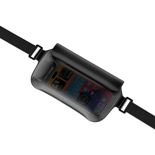 IPX8 Waterproof Phone Pouch 30m Diving Swimming TPU Waist Bag for 7.2 inch Cellphone - Black - 1