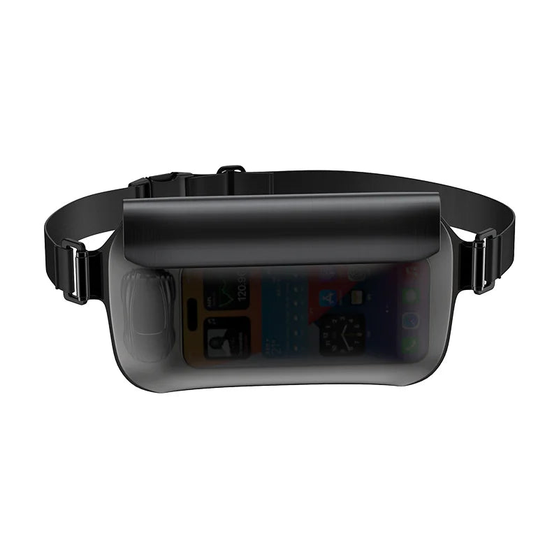 IPX8 Waterproof Phone Pouch 30m Diving Swimming TPU Waist Bag for 7.2 inch Cellphone - Black - 2