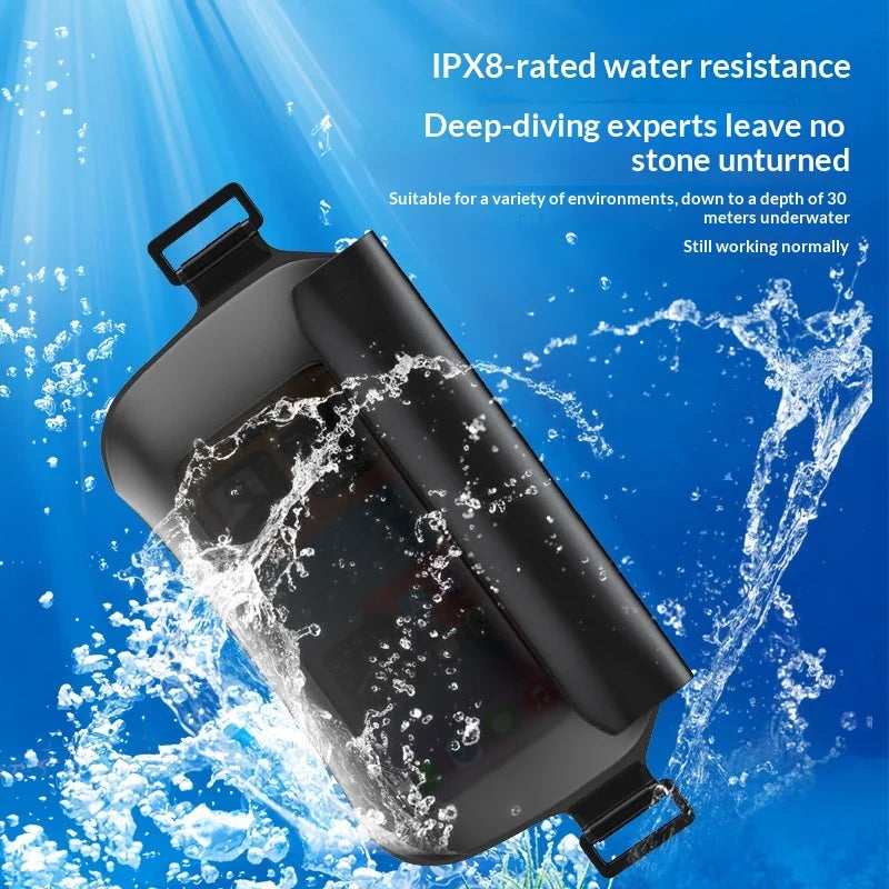 IPX8 Waterproof Phone Pouch 30m Diving Swimming TPU Waist Bag for 7.2 inch Cellphone - Black - 4