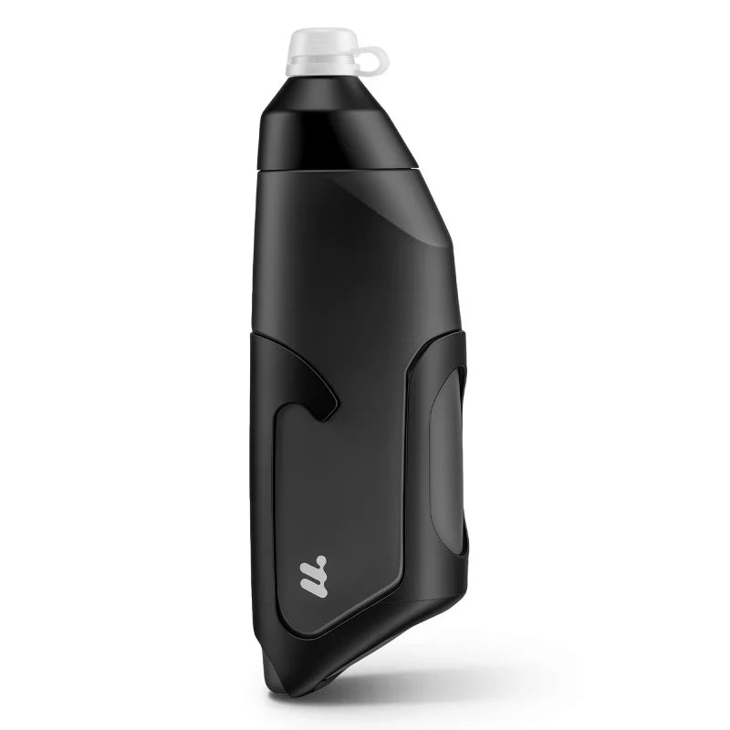 WEST BIKING YP0721059 Aerodynamic Cycling Water Bottle Set 680ml Squeeze Bottle with Cage (BPA Free, No FDA) - Black - 1