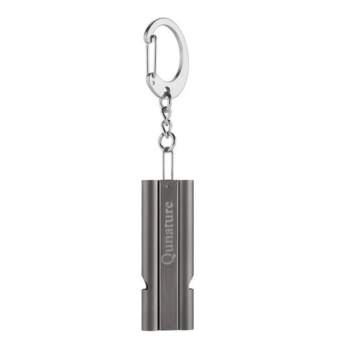 QUNATURE 60019101 Dual Tube Titanium Alloy Whistle 120dB for Outdoor Survival Camping Hiking Bird Training - Titanium Gray - 1