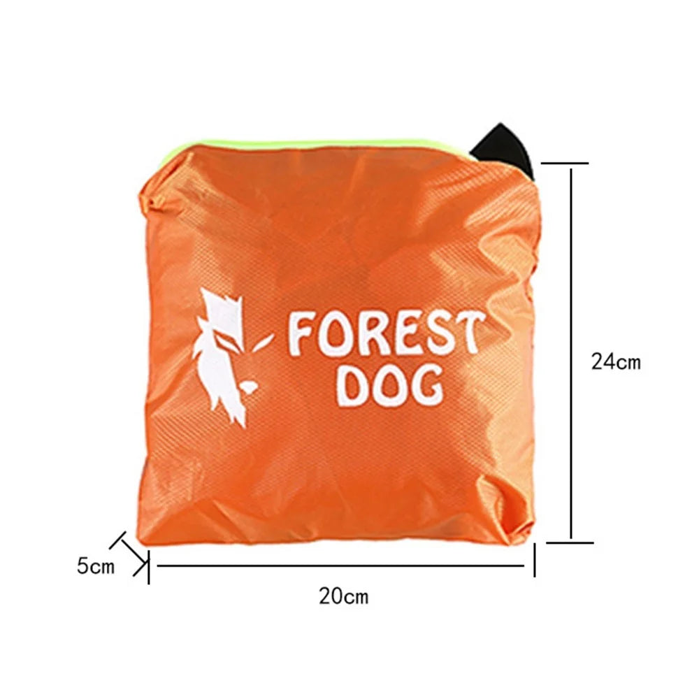 FOREST DOG Men Women Outdoor Camping Hiking Rain Poncho Reflective Raincoat - Black - 6