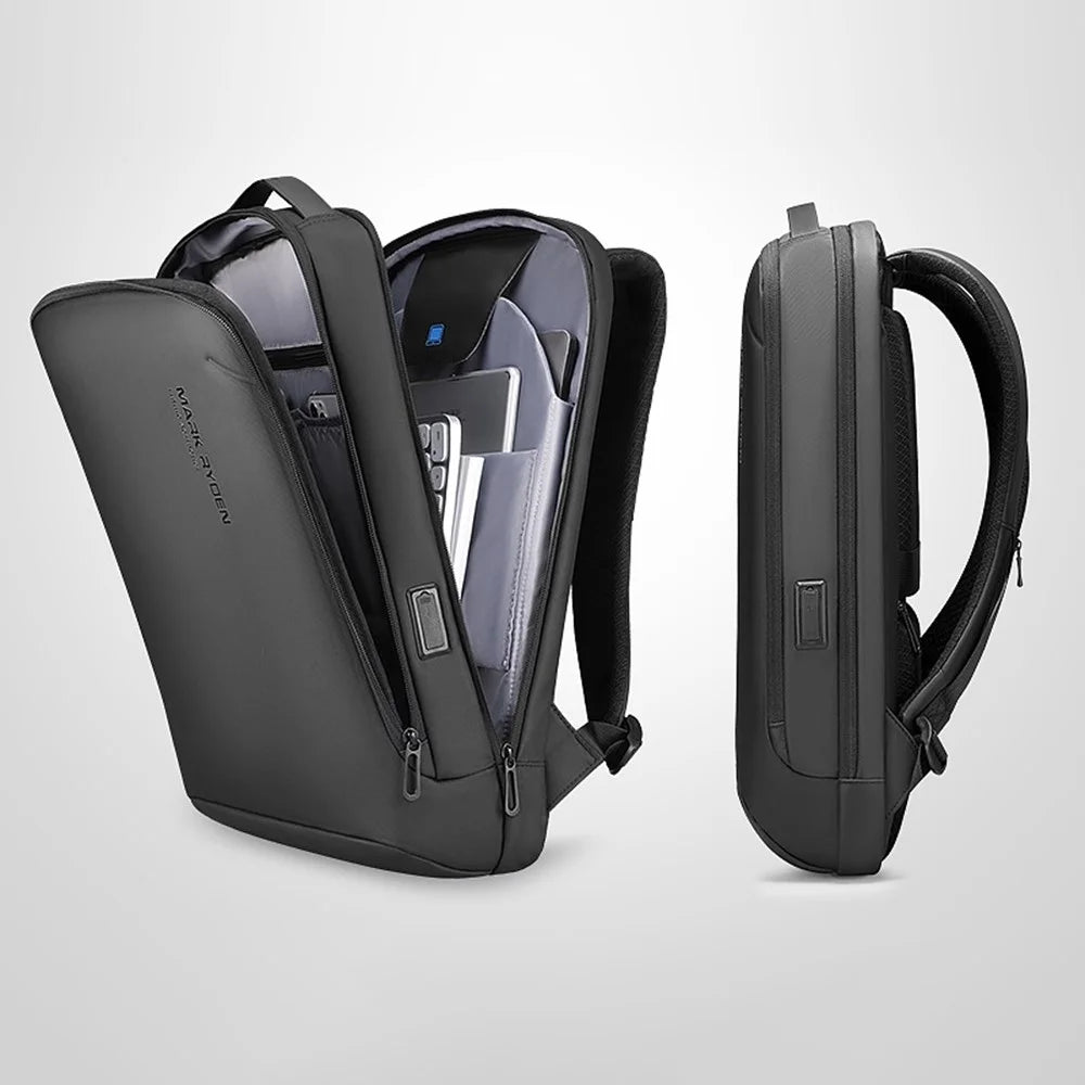 MARK RYDEN MR9008 15.6'' Laptop Backpack Shoulders Bag Travel Rucksack Business Backpack with 2 Charging Ports Outside - Black - 4