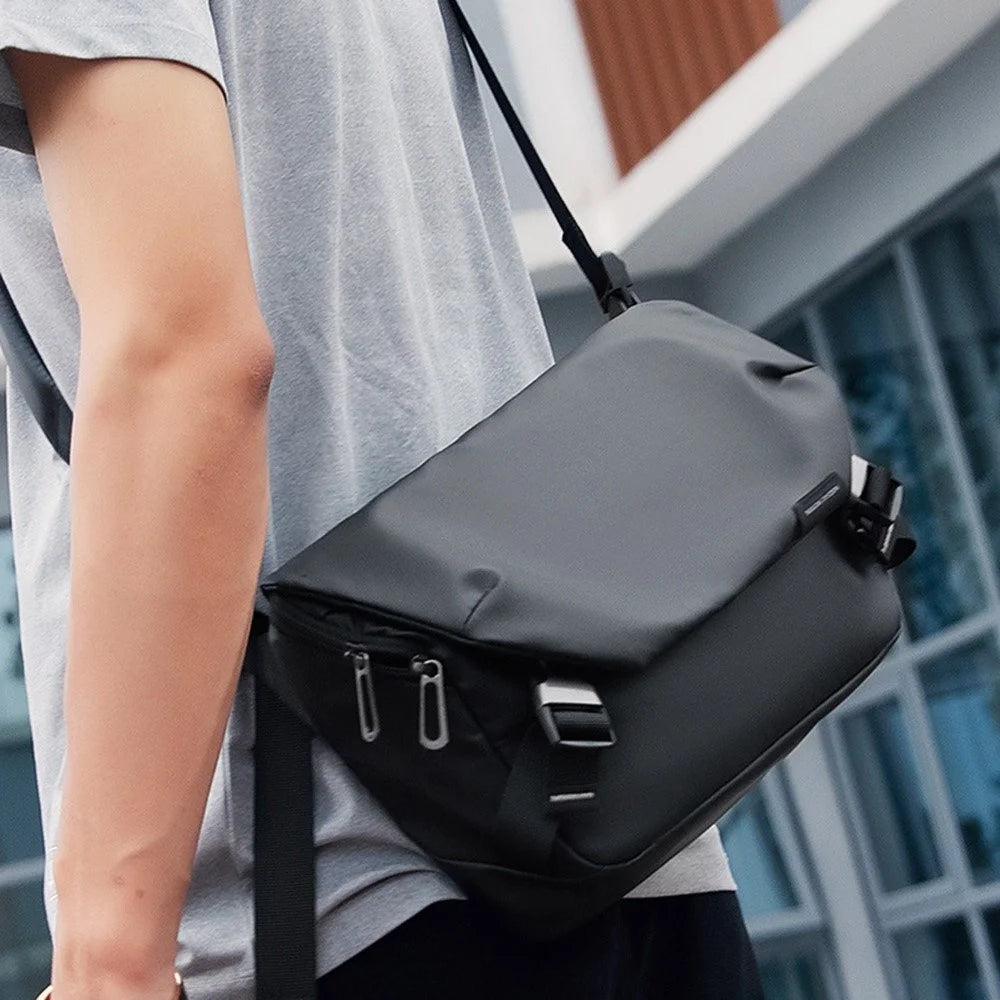 MARK RYDEN MR8109 Men's Messenger Bag Waterproof Crossbody Bag Business Storage Bag Travel Accessories - Elegant Black - 7
