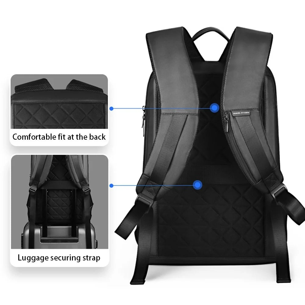 MARK RYDEN MR9813 Stylish Men Oxford Cloth Waterproof Backpack 15.6-inch Laptop Carrying Bag Travel Casual Daypack - 3