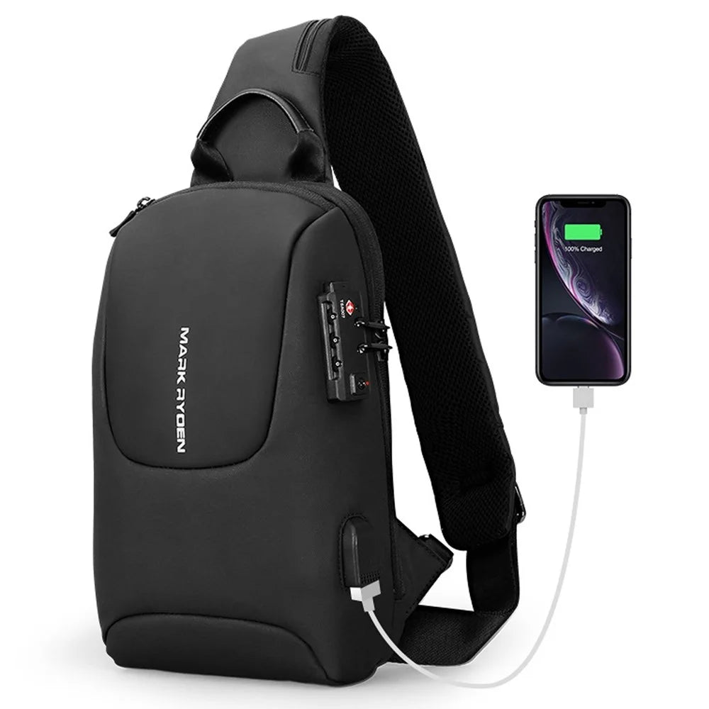 MARK RYDEN MR7039 TSA Password Lock Anti-Theft Men Chest Bag Single Shoulder Bag with Charging Interface - 1