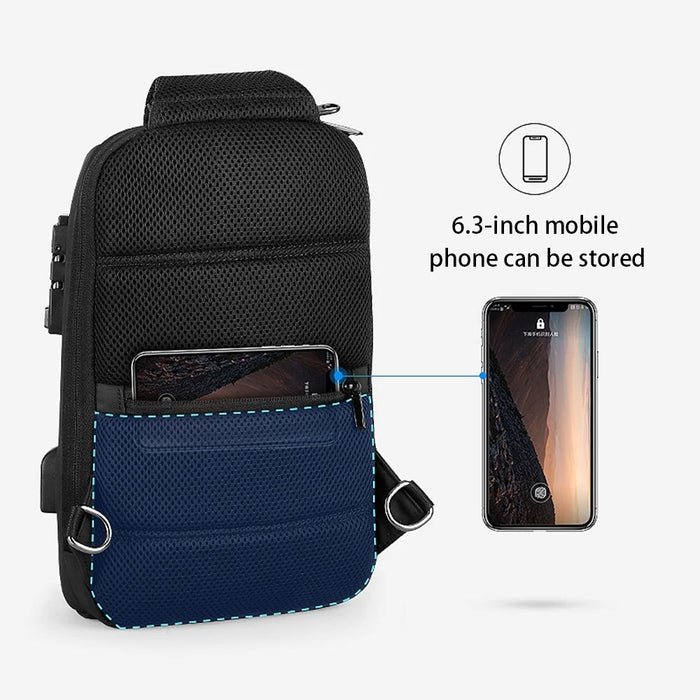 MARK RYDEN MR7039 TSA Password Lock Anti-Theft Men Chest Bag Single Shoulder Bag with Charging Interface - 7