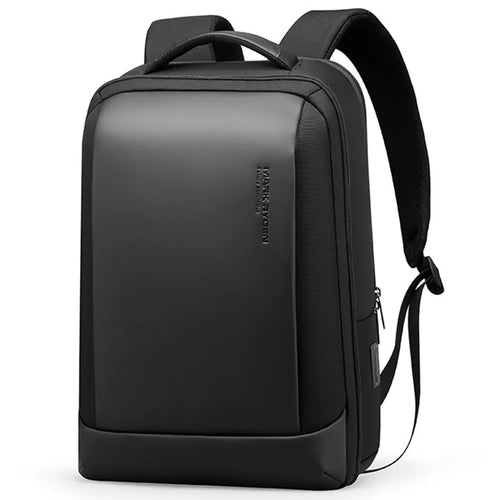 MARK RYDEN MR1927 Stylish Men Leather + Oxford Cloth Backpack Anti-splash Laptop Bag Casual Daypack - 1