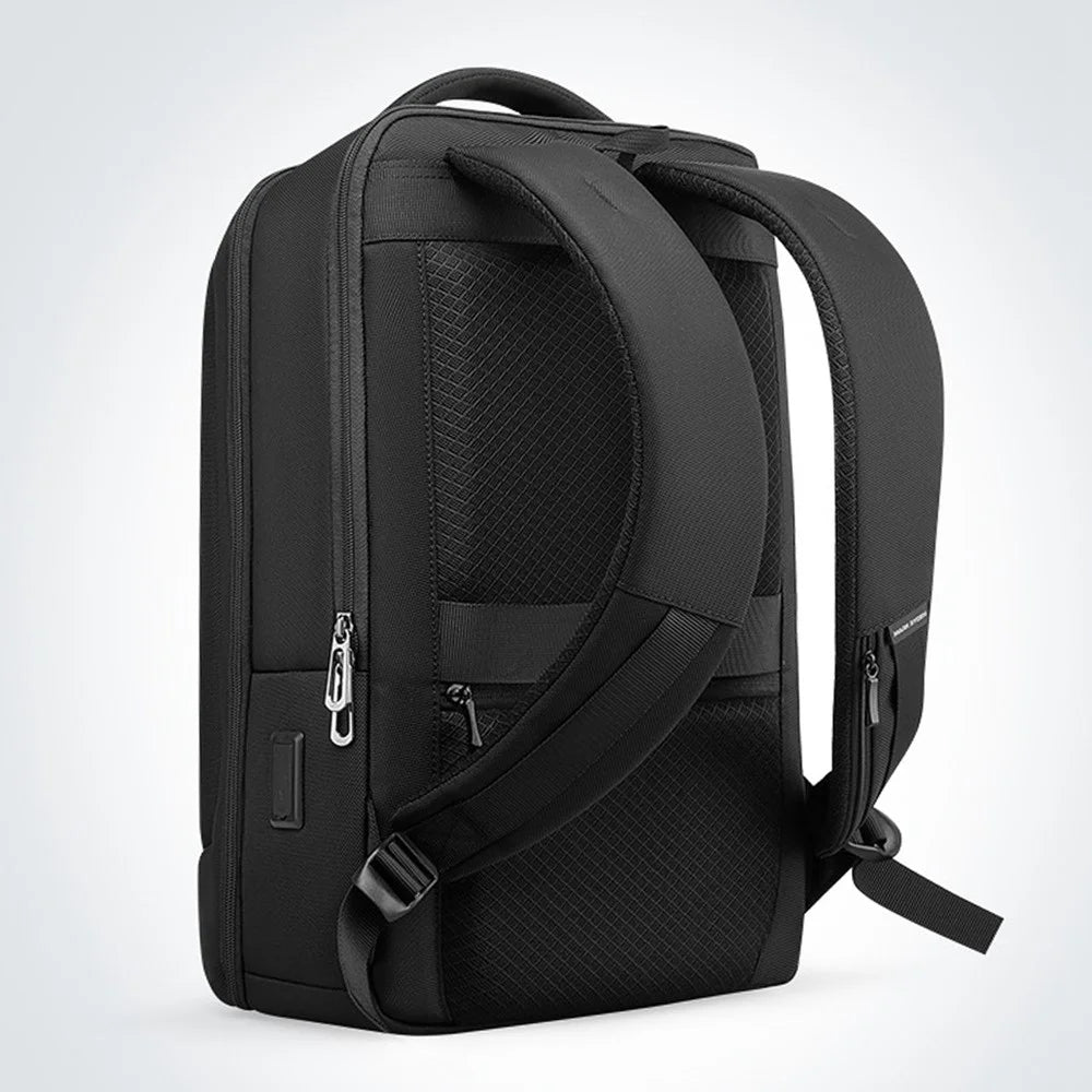 MARK RYDEN MR1927 Stylish Men Leather + Oxford Cloth Backpack Anti-splash Laptop Bag Casual Daypack - 3