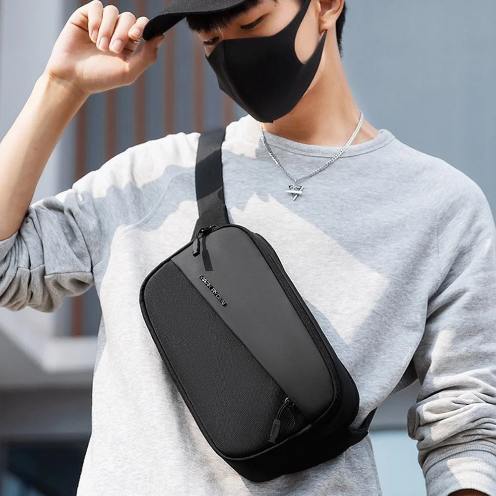 MARK RYDEN MR8112 Stylish Casual Men Chest Bag Water-resistant Oxford Cloth Zipper Crossbody Bag - 6