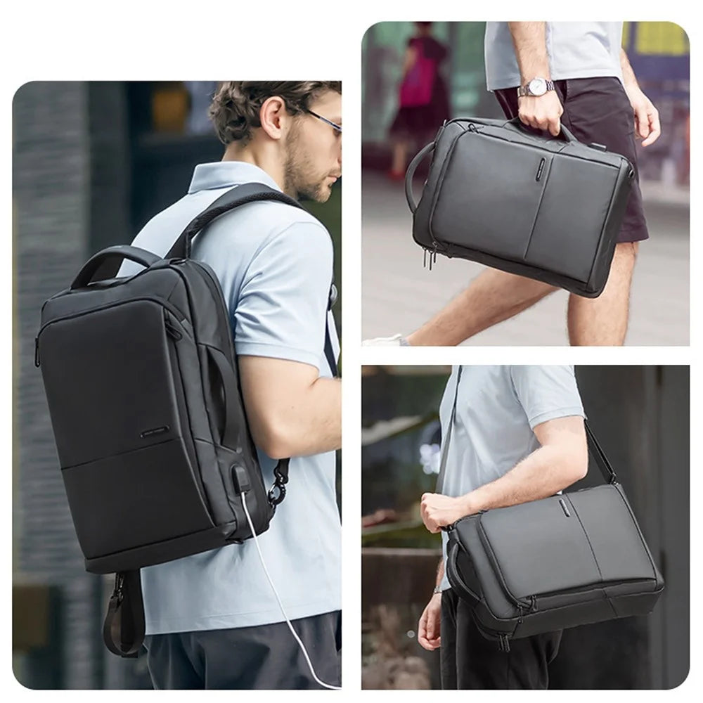 MARK RYDEN MR9533 Large Backpack Water Repellent Convertible Business Briefcase Messenger Bag Travel Rucksack with External USB Charging Port - 4