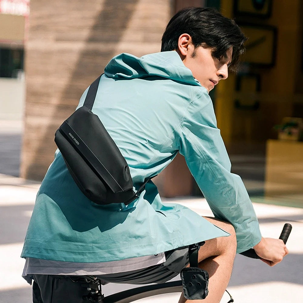 MARK RYDEN MR8331 Stylish Casual Men Oxford Cloth Chest Bag Single Shoulder Crossbody Bag - Black - 7