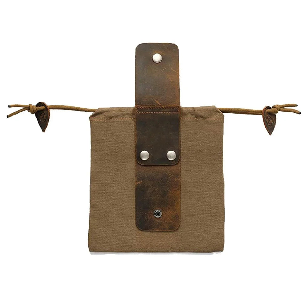 Garden Picking Fruit Bag Canvas Drawstring Foraging Bag Belt Bag Harvesting Bag - Brown - 2