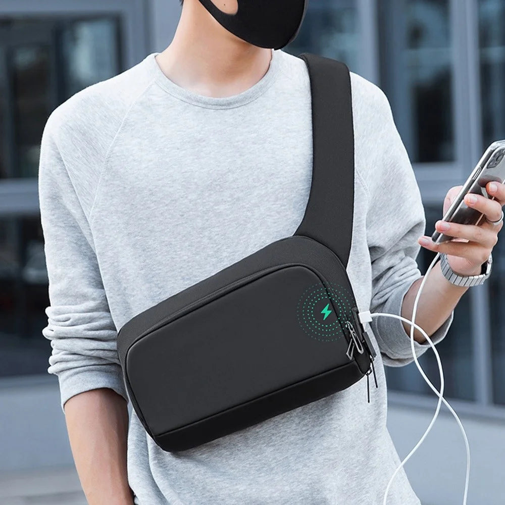 MARK RYDEN MR8893 Stylish Men Single Shoulder Chest Bag Casual Oxford Cloth Water-resistant Crossbody Bag - 5