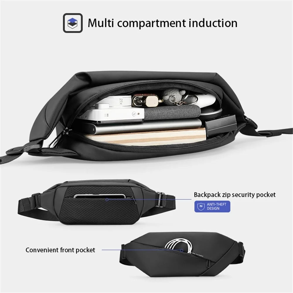 MARK RYDEN MR5860 Stylish Men Zipper Chest Bag Casual Water-resistant Crossbody Bag - 5