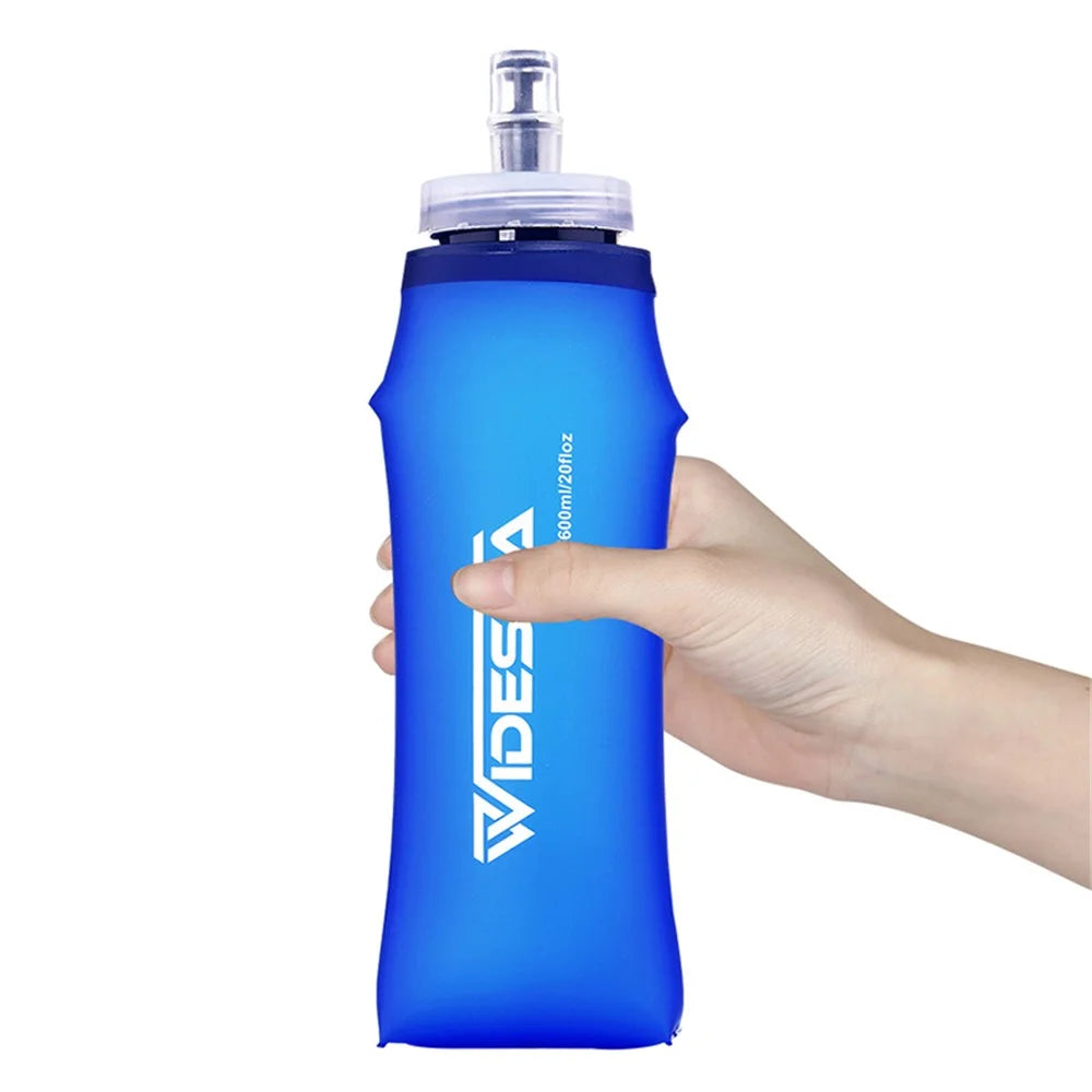 WIDESEA WSPC-B600ML Outdoor Sports Soft Water Bottle 600ML Folding Water Bottle for Hiking Running (No FDA, BPA-Free) - 2