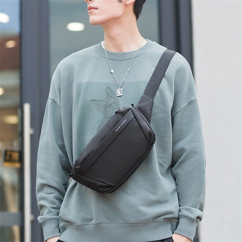 MARK RYDEN MR-8000 Stylish Men Oxford Cloth Chest Bag Outdoor Casual Single Shoulder Crossbody Bag - Camouflage Black - 7