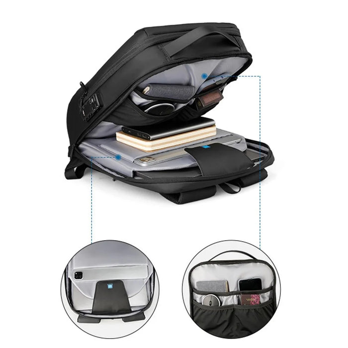 MARK RYDEN MR9000 Password Lock Anti-Theft Men Business Travel Backpack Oxford Cloth Laptop Daypack with Charging Interface - 3