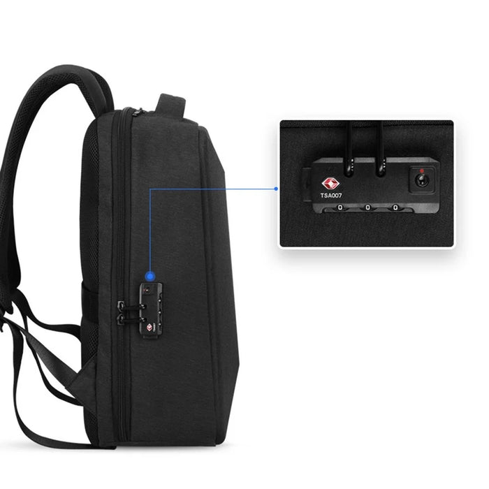 MARK RYDEN MR9405 Anti-theft Password Lock Casual Men Nylon Backpack Anti-splash Laptop Dual Shoulder Bag with USB Port - 3