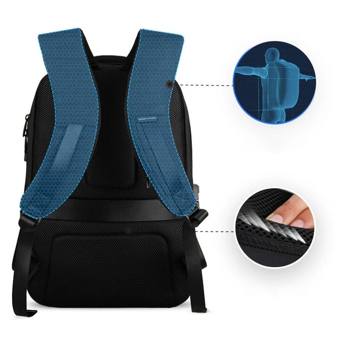 MARK RYDEN MR9405 Anti-theft Password Lock Casual Men Nylon Backpack Anti-splash Laptop Dual Shoulder Bag with USB Port - 6