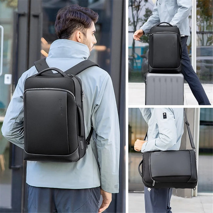 MARK RYDEN MR1862 Business Stylish Men Backpack Anti-splash Laptop Dual Shoulder Bag with Crossbody Shoulder Strap - 6