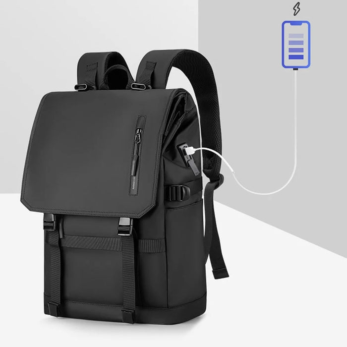 MARK RYDEN MR5748SJ Expandable Backpack RFID Blocking 15.6inch Laptop Shoulder Bag with Dual Charging Ports and Compass - 4