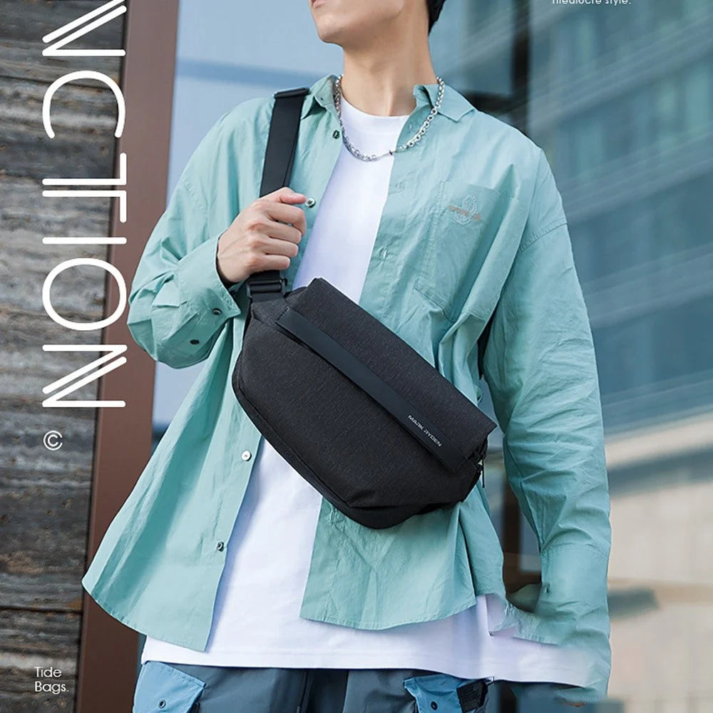MARK RYDEN MR8408 Crossbody Chest Bag Anti-Theft Shoulder Bag Men Daypack for Outdoor Sport Travel Hiking - Elegant Black - 2