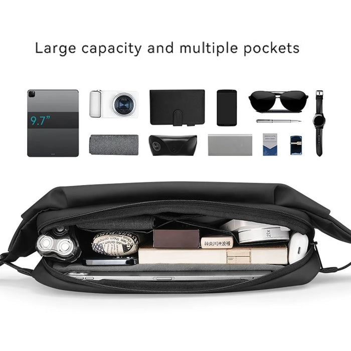 MARK RYDEN MR8331D Men Crossbody Bag with 9.7inch Tablet Pocket Waterproof Large Capacity Chest Bag - 3