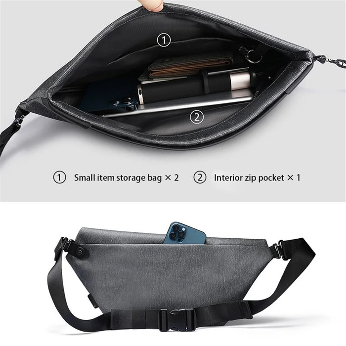 MARK RYDEN MR-2293 Magnetic Buckle Crossbody Bag Men Chest Bag with Anti-theft Back Pocket - 3