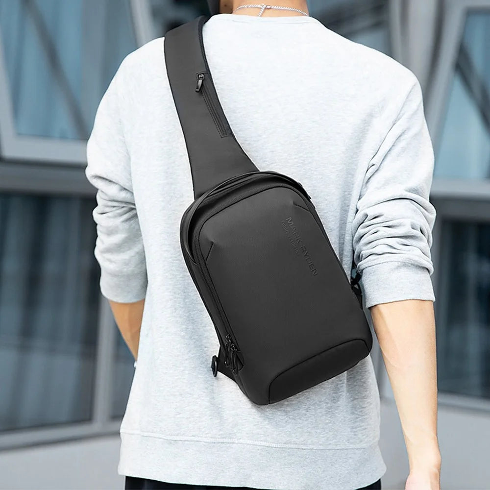MARK RYDEN MR7918 Men Anti-splash Chest Bag 7.9inch Tablet Holder Crossbody Bag with Dual Charging Ports - 7