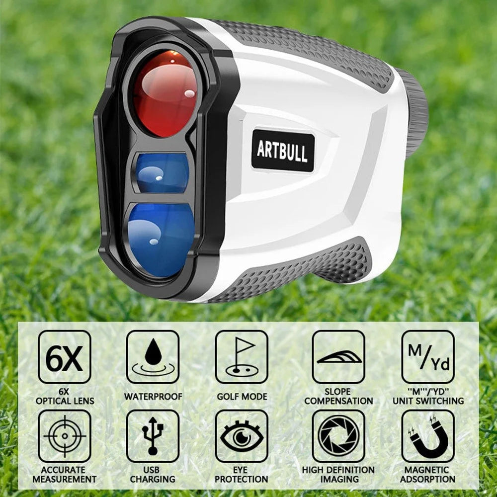 ARTBULL NK600 Golf Rangefinder Golf Range Finder Magnetic Holder Laser Rangefinder with Rechargeable Battery for Hunting - 4