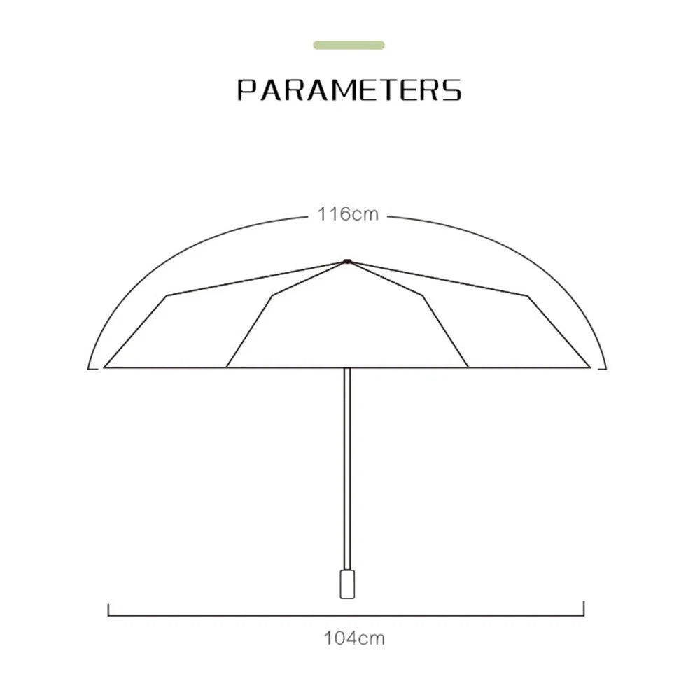 Reflective Automatic Umbrella Sun-proof Rainproof Dual-use Folding Reverse Type Umbrella Large UV Protection Umbrella - Matcha Green - 7