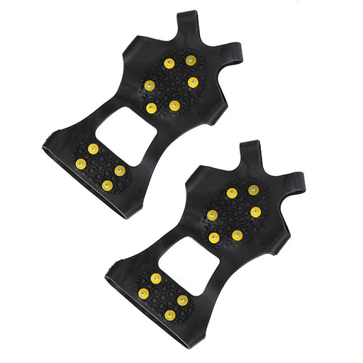 1 Pair 10 Stud Anti-Skid Snow Ice Climbing Shoes Cover Spikes Grips Cleats Over Shoes Covers Crampons, Size XL - 1